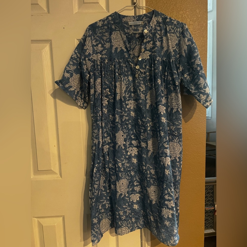 Le Bazar Coastal Short Sleeve Market Dress Size S/M
